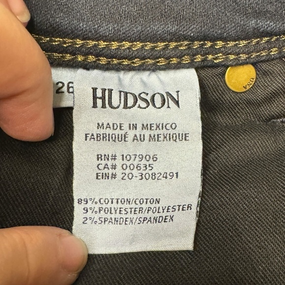Hudson Cat Midrise Skinny w/ Step Hem dark wash womens jeans 26 LIKE NEW - Picture 9 of 14